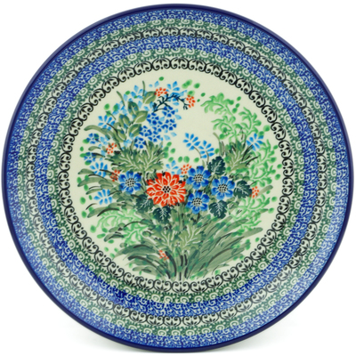 Polish Pottery Dinner Plate 10&frac12;-inch Peaceful Garden UNIKAT
