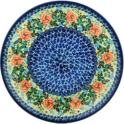 Polish Pottery Dinner Plate 10&frac12;-inch Peach Carnation UNIKAT