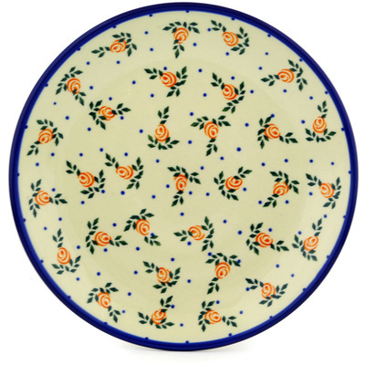 Polish Pottery Dinner Plate 10&frac12;-inch Peach Rose