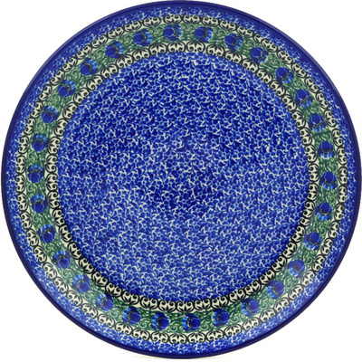 Polish Pottery Dinner Plate 10&frac12;-inch Peacock Feather