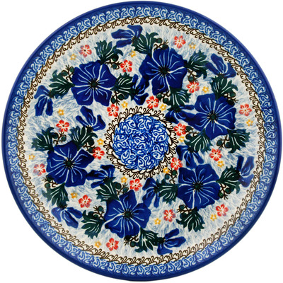 Polish Pottery Dinner Plate 10&frac12;-inch Petunia Garden UNIKAT