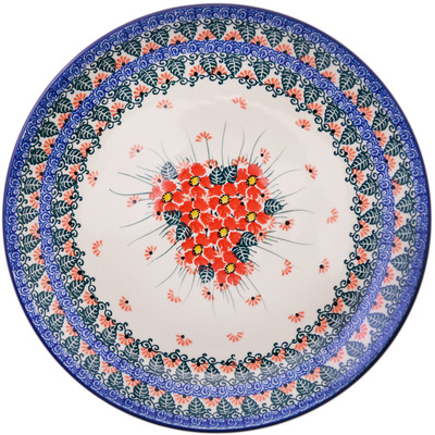 Polish Pottery Dinner Plate 10&frac12;-inch Pink Forget Me Not UNIKAT