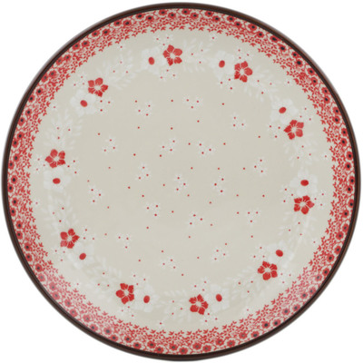 Polish Pottery Dinner Plate 10&frac12;-inch Poinsettia Lace