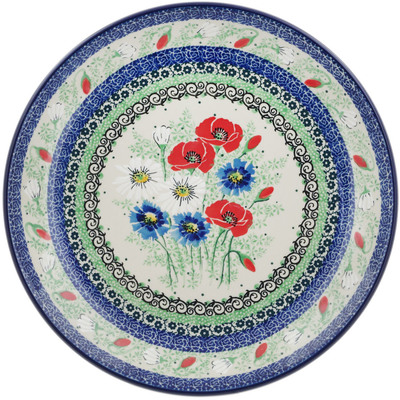 Polish Pottery Dinner Plate 10&frac12;-inch Polish Wildflowers UNIKAT