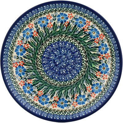 Polish Pottery Dinner Plate 10&frac12;-inch Poppies In The Grass UNIKAT