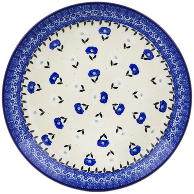 Polish Pottery Dinner Plate 10&frac12;-inch Poppies In The Snow