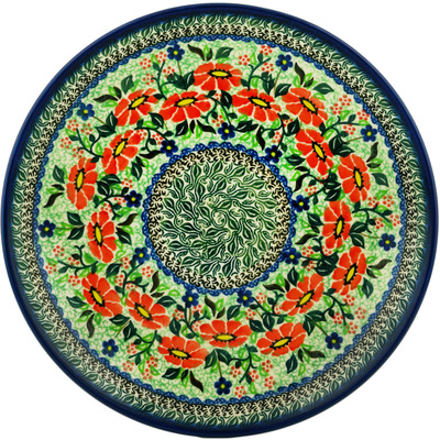 Polish Pottery Dinner Plate 10&frac12;-inch Poppy Fields UNIKAT