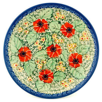 Polish Pottery Dinner Plate 10&frac12;-inch Poppy Pasture UNIKAT