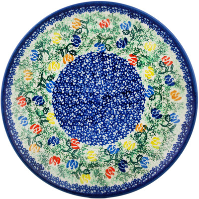 Polish Pottery Dinner Plate 10&frac12;-inch Primary Tulips UNIKAT