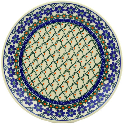 Polish Pottery Dinner Plate 10&frac12;-inch Primrose Trellis