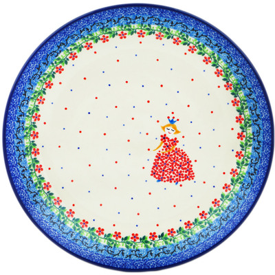 Polish Pottery Dinner Plate 10&frac12;-inch Princess In A Red Dress