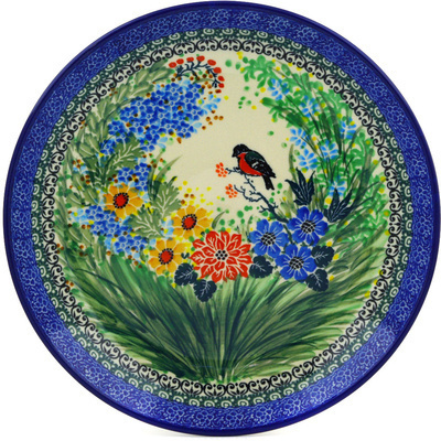 Polish Pottery Dinner Plate 10&frac12;-inch Red Breasted Robin UNIKAT
