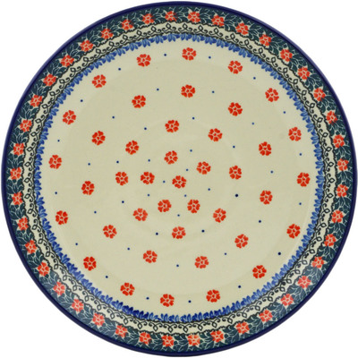 Polish Pottery Dinner Plate 10&frac12;-inch Red Field