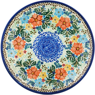 Polish Pottery Dinner Plate 10&frac12;-inch Red Floral Delight UNIKAT