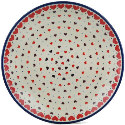 Polish Pottery Dinner Plate 10&frac12;-inch Red Hearts Delight