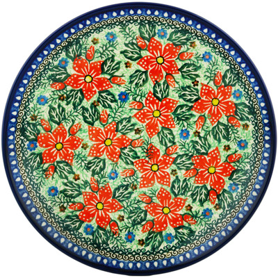 Polish Pottery Dinner Plate 10&frac12;-inch Red Jackmanii UNIKAT