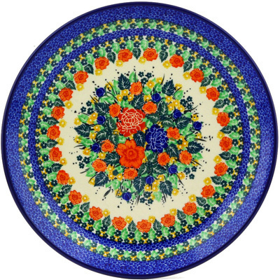 Polish Pottery Dinner Plate 10&frac12;-inch Red Meadow UNIKAT