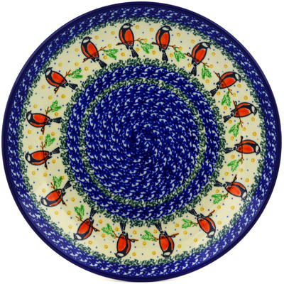 Polish Pottery Dinner Plate 10&frac12;-inch Redbird On A Wire