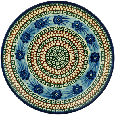 Polish Pottery Dinner Plate 10&frac12;-inch Ring Of Poppies UNIKAT