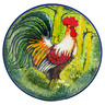 Polish Pottery Dinner Plate 10&frac12;-inch Rooster In Wood UNIKAT
