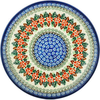 Polish Pottery Dinner Plate 10&frac12;-inch Rose Chain UNIKAT