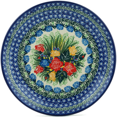 Polish Pottery Dinner Plate 10&frac12;-inch Rose Garden UNIKAT