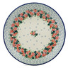 Polish Pottery Dinner Plate 10&frac12;-inch Rose Wreath UNIKAT