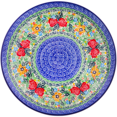 Polish Pottery Dinner Plate 10&frac12;-inch Rosey Days UNIKAT