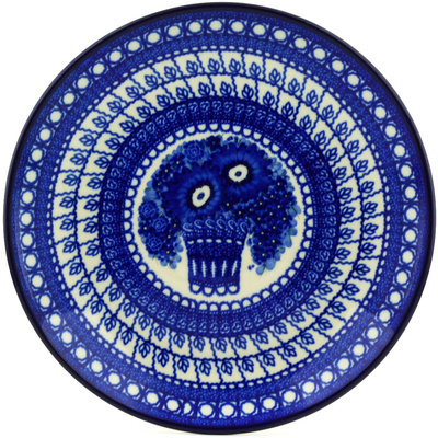 Polish Pottery Dinner Plate 10&frac12;-inch Sapphire Daisy Vase UNIKAT