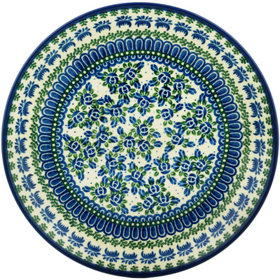 Polish Pottery Dinner Plate 10&frac12;-inch Sapphire Impatiens UNIKAT