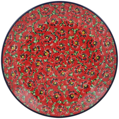 Polish Pottery Dinner Plate 10&frac12;-inch Savvy Scarlet UNIKAT
