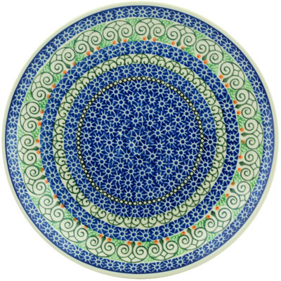 Polish Pottery Dinner Plate 10&frac12;-inch Scroll Window