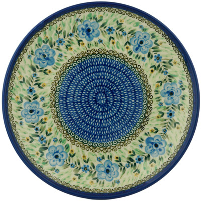 Polish Pottery Dinner Plate 10&frac12;-inch Sky Blue Poppy UNIKAT