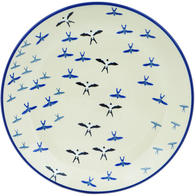 Polish Pottery Dinner Plate 10&frac12;-inch Soaring Swallows UNIKAT