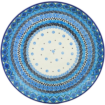 Polish Pottery Dinner Plate 10&frac12;-inch Sparkling Sea UNIKAT