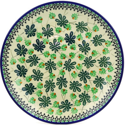 Polish Pottery Dinner Plate 10&frac12;-inch Splash Of Green UNIKAT