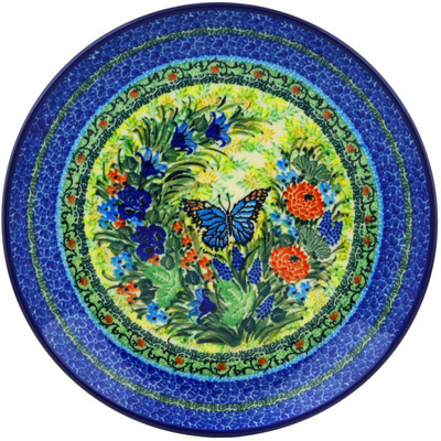 Polish Pottery Dinner Plate 10&frac12;-inch Splendid Mariposa UNIKAT