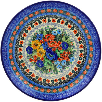 Polish Pottery Dinner Plate 10&frac12;-inch Splendid Red Daisy UNIKAT