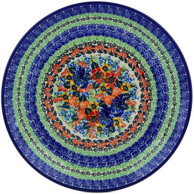 Polish Pottery Dinner Plate 10&frac12;-inch Splendid Rose UNIKAT