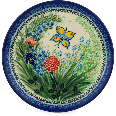 Polish Pottery Dinner Plate 10&frac12;-inch Spring Butterfly Delight UNIKAT