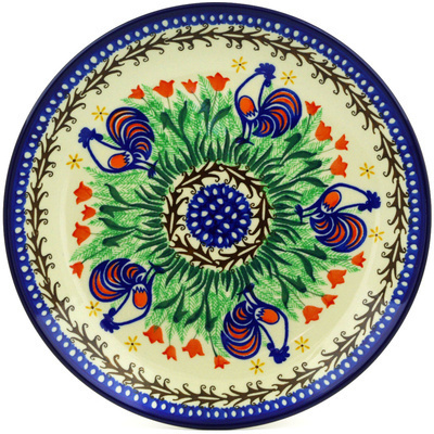 Polish Pottery Dinner Plate 10&frac12;-inch Spring Chickens UNIKAT