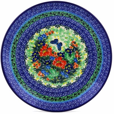 Polish Pottery Dinner Plate 10&frac12;-inch Spring Floral Garland UNIKAT