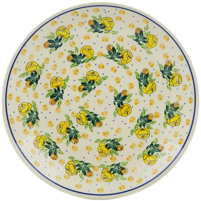 Polish Pottery Dinner Plate 10&frac12;-inch Spring Flowers