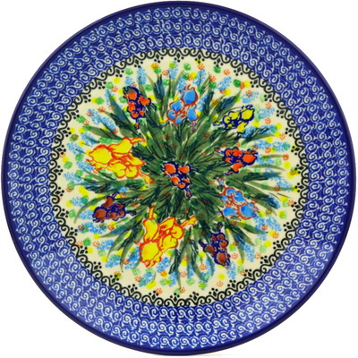 Polish Pottery Dinner Plate 10&frac12;-inch Spring Iris UNIKAT