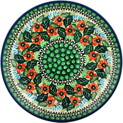 Polish Pottery Dinner Plate 10&frac12;-inch Spring Pea UNIKAT