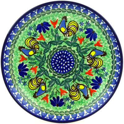 Polish Pottery Dinner Plate 10&frac12;-inch Spring Rooster UNIKAT