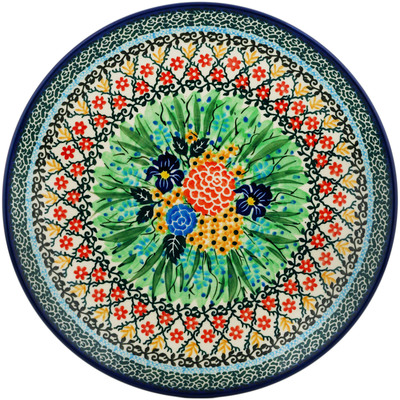 Polish Pottery Dinner Plate 10&frac12;-inch Spring Trellis UNIKAT