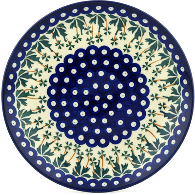 Polish Pottery Dinner Plate 10&frac12;-inch Springing Shamrocks