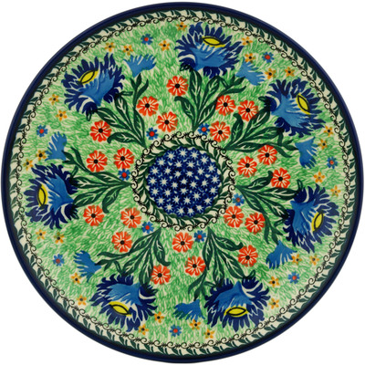 Polish Pottery Dinner Plate 10&frac12;-inch Sprouting Cupids UNIKAT
