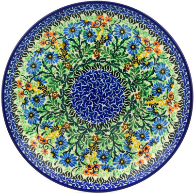 Polish Pottery Dinner Plate 10&frac12;-inch Sprouting Vines UNIKAT